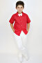 Boy's Santino Red Shirt White Pants Bow Tie Bottom Top Set October 29 Show Outfit - 2