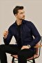 Navy Blue Slimfit Real Denim Men's Shirt - 3