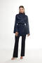 NAVY BLUE SATIN BLOUSE - 2
