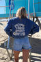 Unisex Oversize Sweatshirt Wildest Dreams Printed Blue – Crew Neck, 3 Thread Ribs - 2