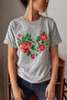 Cotton Floral Heart Printed Oversize T-Shirt
