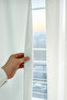 Pure White Light Curtain No Pleats Lightweight Textured, Natural Looking Sunshade, Curtain, - 2