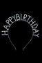 Silver Color Happy Birthday Written Birthday Party Crown with Crystal Stones - 3