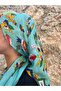 وشاح رأس بنمط زهور تركواز - مناسب للاستخدام اليومي وكهدية زواج - 3