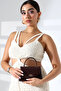 Women's Mini Brown Gold Chain Strap Elegant Hand and Shoulder Bag - 4
