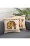 African Themed Red Yellow Colored Gift 2-Piece Digital Printed Sofa Cushion Covers - 3
