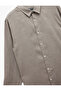 Classic Collar Regular Fit Long Sleeve Linen Shirt - 5
