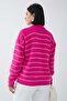Thin Striped Fuchsia Knitwear Cardigan - 4