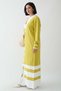Stripe Detail Long Yellow Knitwear Cardigan - 5