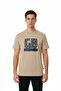 Printed Oversize Men's Beige T-Shirt - 3