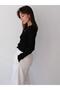 Una Fiaba Black Women's Crew Neck Snap Fastener Ribbed Knitted Cardigan - 6