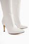 Lucine White Pointed Toe Thin Heeled Pull Women's Boots - 4