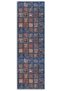 Tumbled Afghan Blue Chenille Carpet Self Fringe Rug Rug Runner Non-Slip Washable Living Room Kitchen - 7