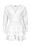 Ribera Women's White Ruffle Layered Padded Dress - 2