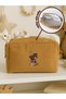 Mama Yoyo Velvet Organizer Bag Cinnamon Embroidered Teddy Bear 24*14*10 cm Brown - 2