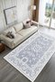 Cashmere Texture Soft Non-Slip Cotton Base Living Room Hall Kitchen Hallway Children's Light Blue Carpet Rug - 2