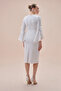 Long Sleeve Midi Wedding Dress - Jersey Fabric - 2