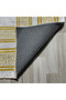 Golden Yellow Framed Gray Chenille Carpet Runner Rug Living Room Hallway Kitchen Non-Slip Washable - 4
