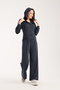 Women's Hooded, Side Gathered Seasonal Top and Bottom Set - 2