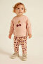 Baby Girl Crew Neck Cherry Patterned Pink Top and Bottom Set - Baby Clothing