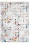 Modern Patterned Washable Non-Slip Base Chenille Gray Orange Blue Kitchen Carpet 8393 - 3