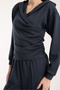 Women's Hooded, Side Gathered Seasonal Top and Bottom Set - 4