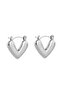 Women's Steel Earrings Hoop Model Heart Earrings - 2