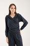 Women's Hooded, Side Gathered Seasonal Top and Bottom Set