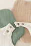 3-Pack 100% Organic Cotton 8-Layer Multi Muslin Floral Baby Drool Bib, Collar White, Green - 4