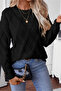 Women's Knitwear Black Sweater Round Neck Long Sleeve Knit Patterned Winter Modern Soft - 5