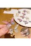 Set of 5 White Gold Detailed Silicone Filled Winged Butterfly Hair Clips - Butterfly Mini Clamp Hair Clips - 6