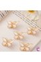 Set of 5 White Gold Detailed Silicone Filled Winged Butterfly Hair Clips - Butterfly Mini Clamp Hair Clips - 3
