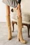 Mbzfr5013S-Vz Women's Mink Suede Thick Heeled Zippered Long Boots - 5