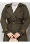 Double-Breasted Collared Belted Full-Length Modest Trench Coat RC1403056 - 7