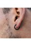 12 Mm Surgical Steel Black Hoop Earrings - 4