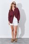 Burgundy Muslin Natural Cotton Tie-Up Kimono Shirt - 5