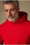 Hoodie Knitted Fabric Cotton Comfort Fit Red Crew Neck Men's Embroidered Hoodie - 4