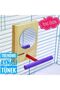 Trendme Colorful Wooden Perch with Bird Mirror - 2
