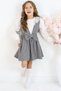 Girl's Anna Crowbar Checkered Bow-knot Gilet Dress Ecru Lace Detailed Blouse Suit - 3