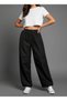 Women's Elastic Black Parachute Pants - 2
