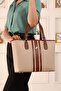 Women's Polo Stripe Patterned Long Strap 4 Compartment Hand & Shoulder Bag (33X26 cm) - 5
