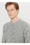 Crew Neck Standard Gray Melange Men's Sweater Ace049261483_Gmj - 4