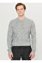 Crew Neck Standard Gray Melange Men's Sweater Ace049261483_Gmj - 3