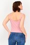 Women Square Neck Sleeveless Ribbed Tank Top, Dark Pink - 2