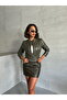 Leather Coat - Khaki | |   F0443 - 3