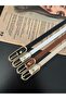 4-Pack Deal Product Gold Buckle Thin Belt, Trouser Belt, Shirt Belt, Coat Belt, Dress Belt - 4