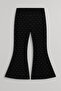 Girl's Stone Detailed Spanish Flared Pants Flare Fabric 4-12 Years Old - 2