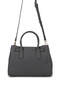 Women's Faux Leather Gray Shoulder Bag - 5
