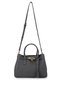 Women's Faux Leather Gray Shoulder Bag - 8