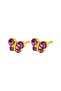 Fashion Sense Gold Plated Butterfly Fuschia Earring | 1 Pc